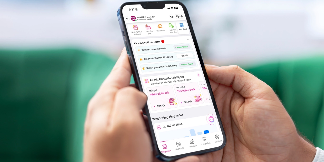MoMo cập nhật giải pháp nhận tiền cho hộ kinh doanh